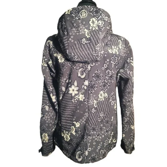Bogner Fire + Ice Women's Softshell Hood Floral Jacket Gray/Black/Cream - ML - Picture 9 of 15